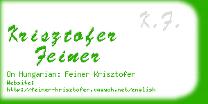 krisztofer feiner business card